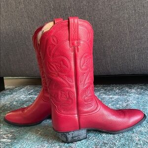 Ariat Vibrant Red Leather Western Boots